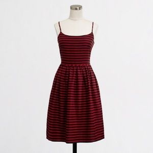 J. Crew red navy stripe sundress